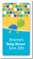 Sea Turtle Boy - Custom Rectangle Baby Shower Sticker/Labels