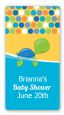 Sea Turtle Boy - Custom Rectangle Baby Shower Sticker/Labels thumbnail