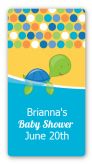 Sea Turtle Boy - Custom Rectangle Baby Shower Sticker/Labels
