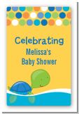 Sea Turtle Boy - Custom Large Rectangle Baby Shower Sticker/Labels