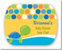 Sea Turtle Boy - Personalized Baby Shower Rounded Corner Stickers