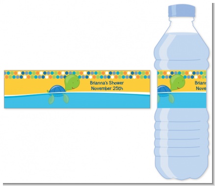 Sea Turtle Boy - Personalized Baby Shower Water Bottle Labels