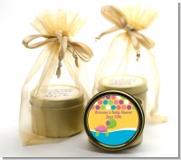 Sea Turtle Girl - Baby Shower Gold Tin Candle Favors