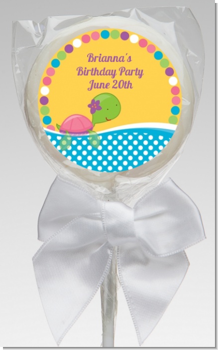 Sea Turtle Girl - Personalized Birthday Party Lollipop Favors