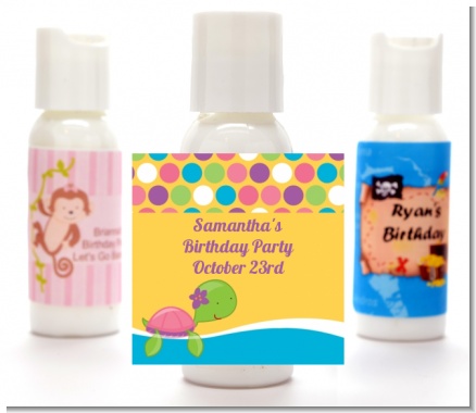 Sea Turtle Girl - Personalized Baby Shower Lotion Favors