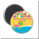 Sea Turtle Girl - Personalized Baby Shower Magnet Favors