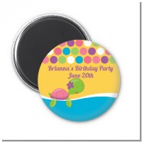 Sea Turtle Girl - Personalized Birthday Party Magnet Favors