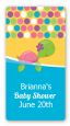 Sea Turtle Girl - Custom Rectangle Baby Shower Sticker/Labels thumbnail