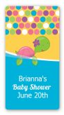 Sea Turtle Girl - Custom Rectangle Baby Shower Sticker/Labels