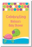 Sea Turtle Girl - Custom Large Rectangle Baby Shower Sticker/Labels