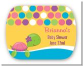 Sea Turtle Girl - Personalized Baby Shower Rounded Corner Stickers