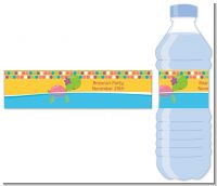 Sea Turtle Girl - Personalized Birthday Party Water Bottle Labels