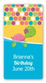 Sea Turtle Girl - Custom Rectangle Birthday Party Sticker/Labels
