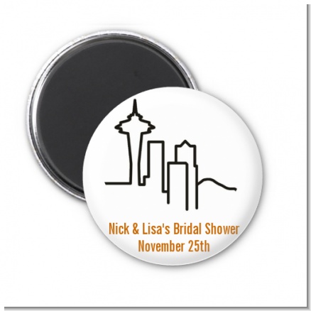 Seattle Skyline - Personalized Bridal Shower Magnet Favors