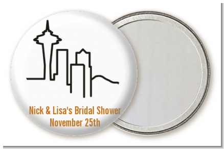 Seattle Skyline - Personalized Bridal Shower Pocket Mirror Favors