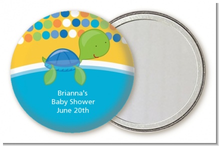 Sea Turtle Boy - Personalized Baby Shower Pocket Mirror Favors