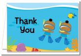 Under the Sea African American Baby Boy Twins Snorkeling - Baby Shower Thank You Cards