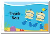 Under the Sea Asian Baby Boy Twins Snorkeling - Baby Shower Thank You Cards