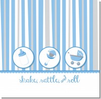 Shake, Rattle & Roll Blue Baby Shower Theme