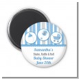 Shake, Rattle & Roll Blue - Personalized Baby Shower Magnet Favors thumbnail