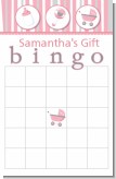 Shake, Rattle & Roll Pink - Baby Shower Gift Bingo Game Card