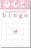 Shake, Rattle & Roll Pink - Baby Shower Gift Bingo Game Card