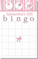 Shake, Rattle & Roll Pink - Baby Shower Gift Bingo Game Card