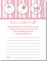 Shake, Rattle & Roll Pink - Baby Shower Notes of Advice