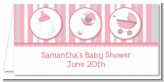 Shake, Rattle & Roll Pink - Personalized Baby Shower Place Cards