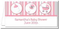 Shake, Rattle & Roll Pink - Personalized Baby Shower Place Cards