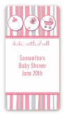 Shake, Rattle & Roll Pink - Custom Rectangle Baby Shower Sticker/Labels