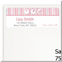 Shake, Rattle & Roll Pink - Baby Shower Return Address Labels