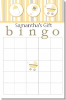 Shake, Rattle & Roll Yellow - Baby Shower Gift Bingo Game Card