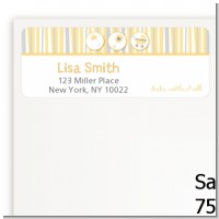 Shake, Rattle & Roll Yellow - Baby Shower Return Address Labels