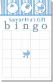 Shake, Rattle & Roll Blue - Baby Shower Gift Bingo Game Card