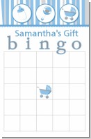 Shake, Rattle & Roll Blue - Baby Shower Gift Bingo Game Card