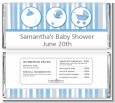 Shake, Rattle & Roll Blue - Personalized Baby Shower Candy Bar Wrappers thumbnail