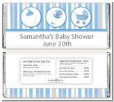 Shake, Rattle & Roll Blue - Personalized Baby Shower Candy Bar Wrappers