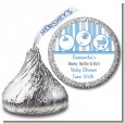 Shake, Rattle & Roll Blue - Hershey Kiss Baby Shower Sticker Labels thumbnail