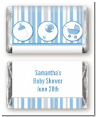 Shake, Rattle & Roll Blue - Personalized Baby Shower Mini Candy Bar Wrappers