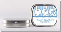 Shake, Rattle & Roll Blue - Personalized Baby Shower Mint Tins