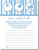 Shake, Rattle & Roll Blue - Baby Shower Notes of Advice