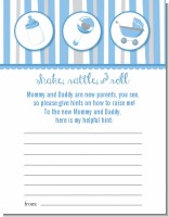Shake, Rattle & Roll Blue - Baby Shower Notes of Advice