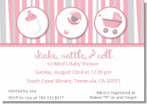 Shake, Rattle & Roll Pink - Baby Shower Invitations