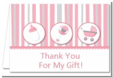 Shake, Rattle & Roll Pink - Baby Shower Thank You Cards