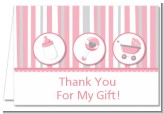 Shake, Rattle & Roll Pink - Baby Shower Thank You Cards