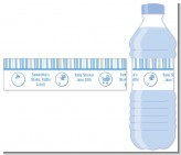 Shake, Rattle & Roll Blue - Personalized Baby Shower Water Bottle Labels