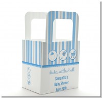 Shake, Rattle & Roll Blue - Personalized Baby Shower Favor Boxes