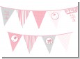 Shake, Rattle & Roll Pink - Baby Shower Themed Pennant Set thumbnail