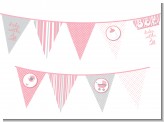 Shake, Rattle & Roll Pink - Baby Shower Themed Pennant Set